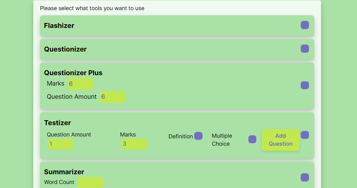 Customize Your Study Tools